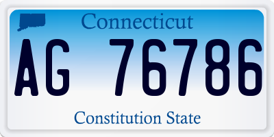 CT license plate AG76786