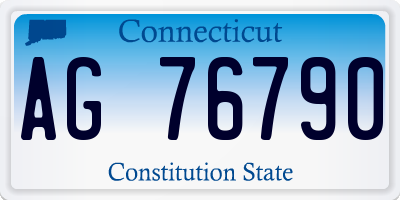 CT license plate AG76790