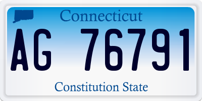 CT license plate AG76791