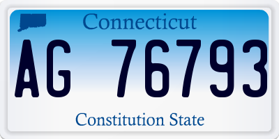 CT license plate AG76793