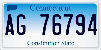 CT license plate AG76794