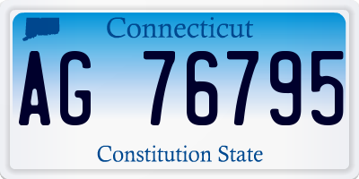 CT license plate AG76795