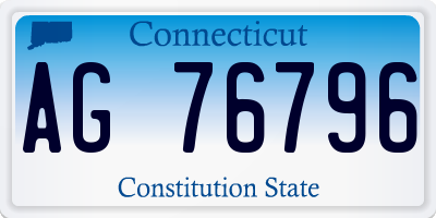 CT license plate AG76796