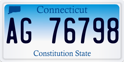 CT license plate AG76798