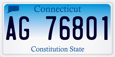 CT license plate AG76801
