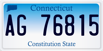 CT license plate AG76815