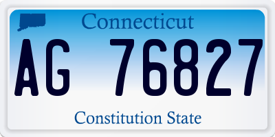 CT license plate AG76827