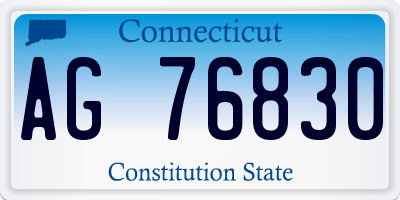 CT license plate AG76830