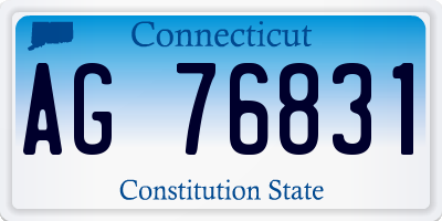 CT license plate AG76831