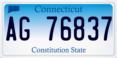 CT license plate AG76837