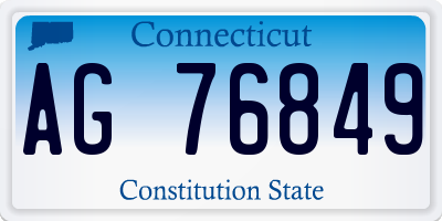 CT license plate AG76849