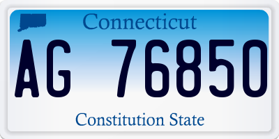 CT license plate AG76850
