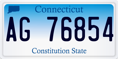 CT license plate AG76854