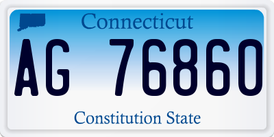 CT license plate AG76860