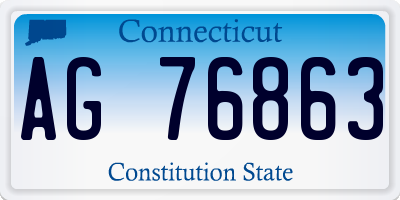 CT license plate AG76863