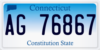 CT license plate AG76867