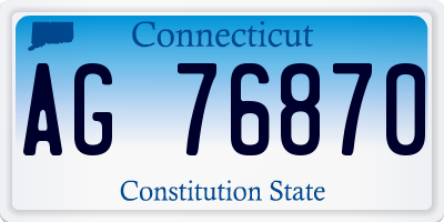 CT license plate AG76870