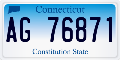 CT license plate AG76871
