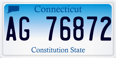 CT license plate AG76872