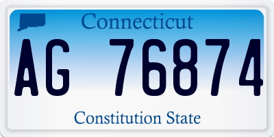 CT license plate AG76874