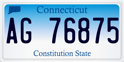 CT license plate AG76875