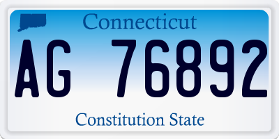 CT license plate AG76892