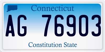 CT license plate AG76903