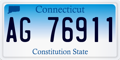 CT license plate AG76911