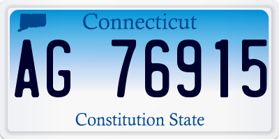 CT license plate AG76915