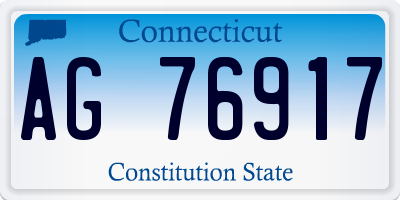 CT license plate AG76917