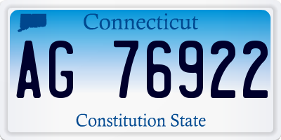 CT license plate AG76922