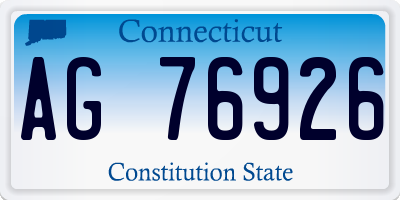 CT license plate AG76926