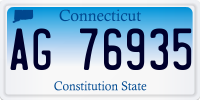 CT license plate AG76935