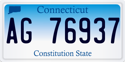 CT license plate AG76937