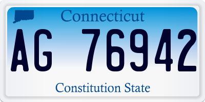 CT license plate AG76942