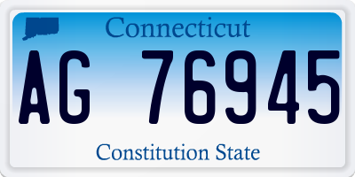 CT license plate AG76945