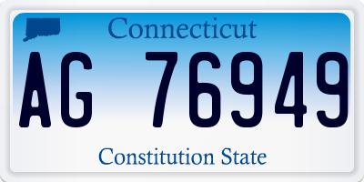 CT license plate AG76949