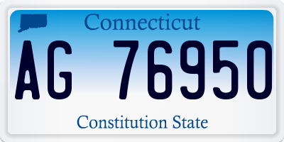 CT license plate AG76950