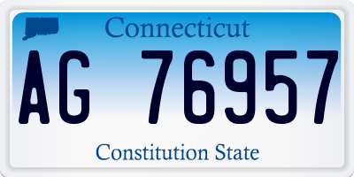 CT license plate AG76957
