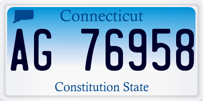 CT license plate AG76958