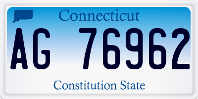 CT license plate AG76962