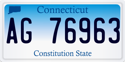 CT license plate AG76963