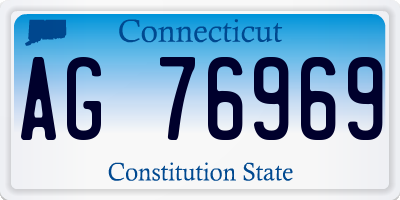 CT license plate AG76969