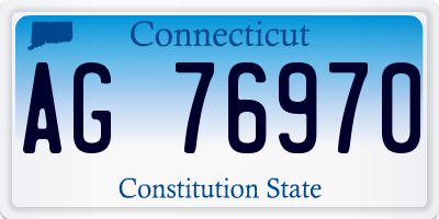 CT license plate AG76970