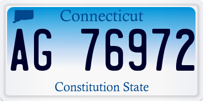 CT license plate AG76972