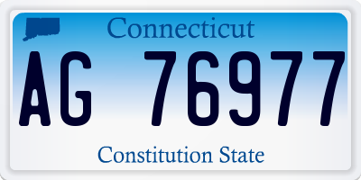 CT license plate AG76977