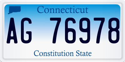 CT license plate AG76978