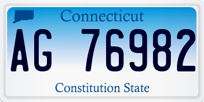 CT license plate AG76982