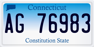 CT license plate AG76983