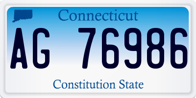 CT license plate AG76986